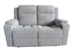 3tlg. Relaxsofa-Set aus Chenille - Hellgrau