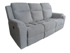 3tlg. Relaxsofa-Set aus Chenille - Hellgrau
