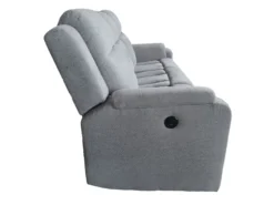 3tlg. Relaxsofa-Set aus Chenille - Hellgrau