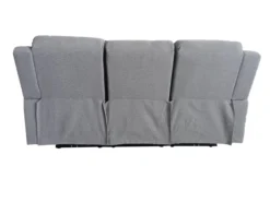 3tlg. Relaxsofa-Set aus Chenille - Hellgrau
