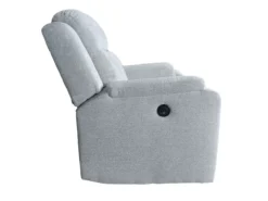 3tlg. Relaxsofa-Set aus Chenille - Hellgrau