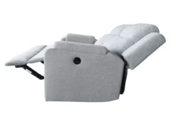 3tlg. Relaxsofa-Set aus Chenille - Hellgrau