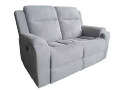 3tlg. Relaxsofa-Set aus Chenille - Hellgrau