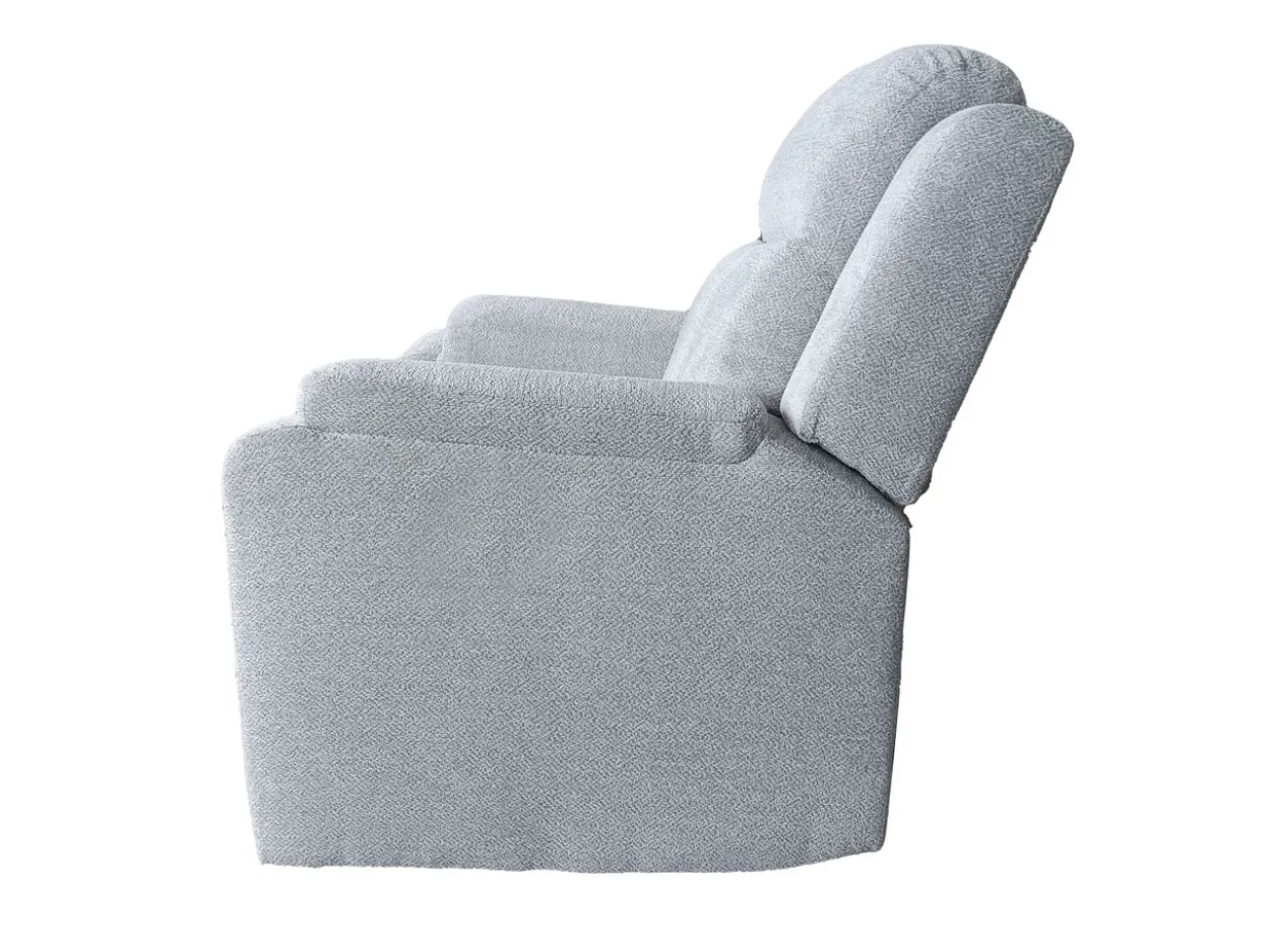3tlg. Relaxsofa-Set aus Chenille - Hellgrau