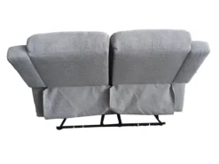 3tlg. Relaxsofa-Set aus Chenille - Hellgrau