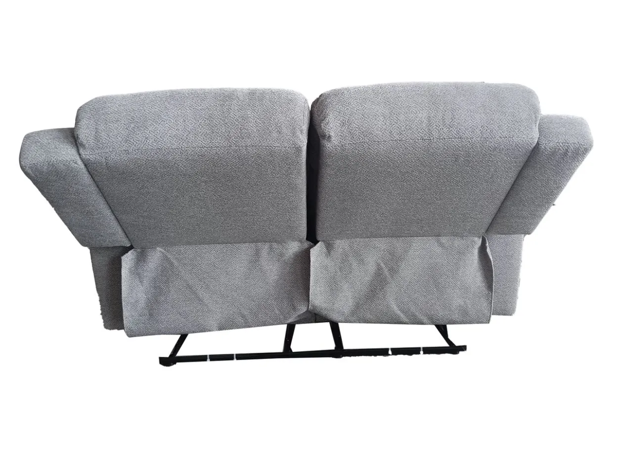 3tlg. Relaxsofa-Set aus Chenille - Hellgrau