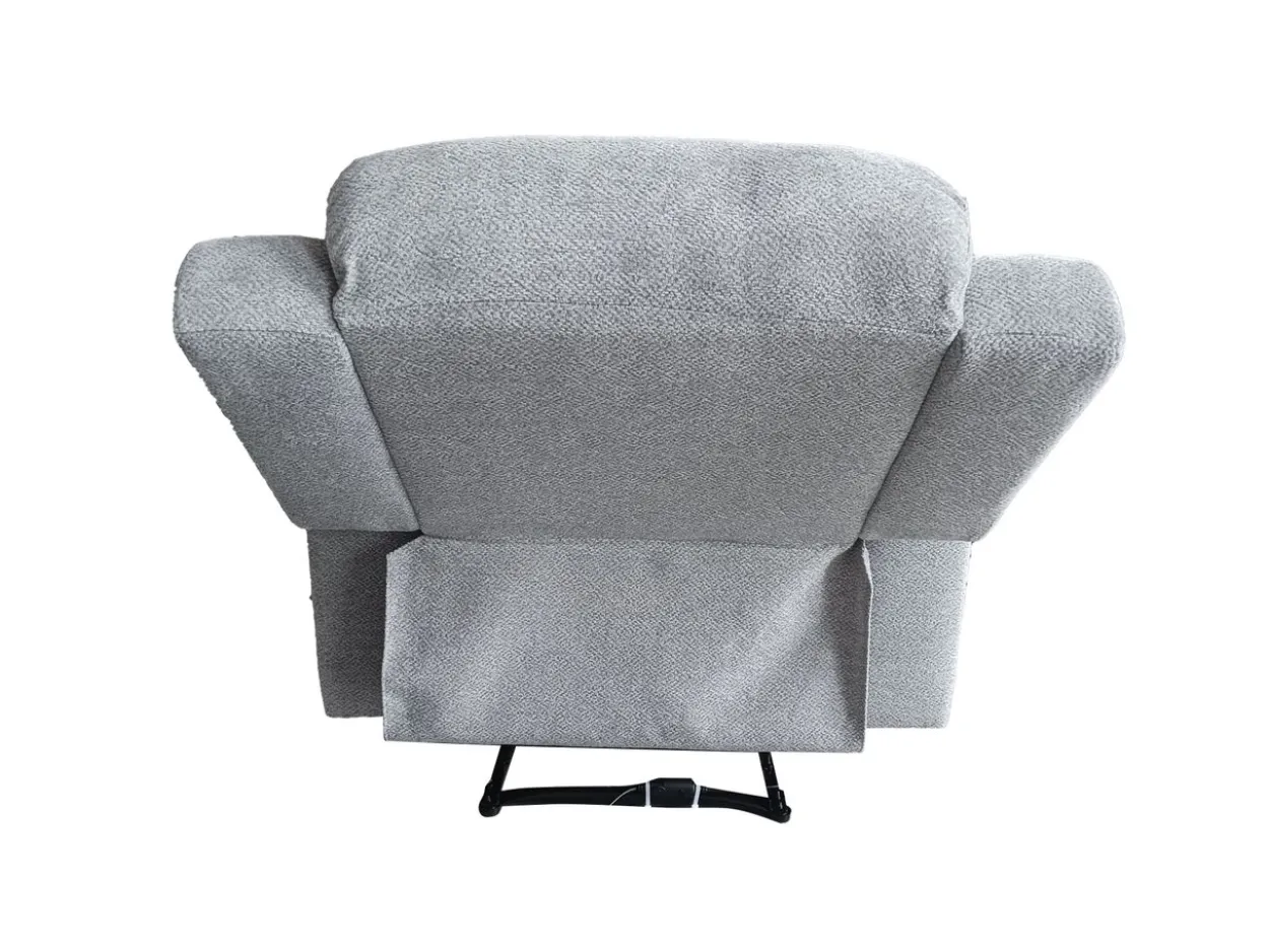 3tlg. Relaxsofa-Set aus Chenille - Hellgrau