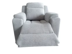 3tlg. Relaxsofa-Set aus Chenille - Hellgrau