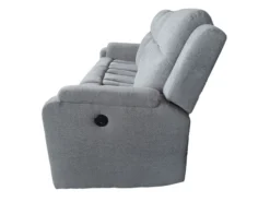 3tlg. Relaxsofa-Set aus Chenille - Hellgrau