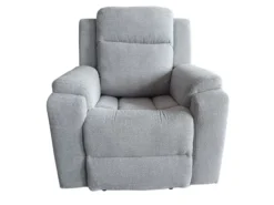 3tlg. Relaxsofa-Set aus Chenille - Hellgrau
