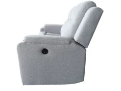 3tlg. Relaxsofa-Set aus Chenille - Hellgrau