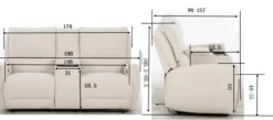 3tlg. Relaxsofa-Set - Beige