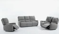 3tlg. Relaxsofa-Set - Grau