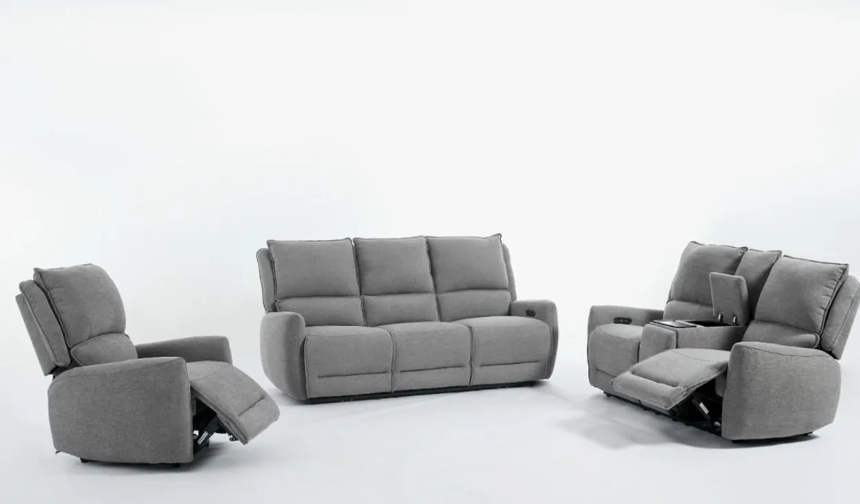 3tlg. Relaxsofa-Set - Grau