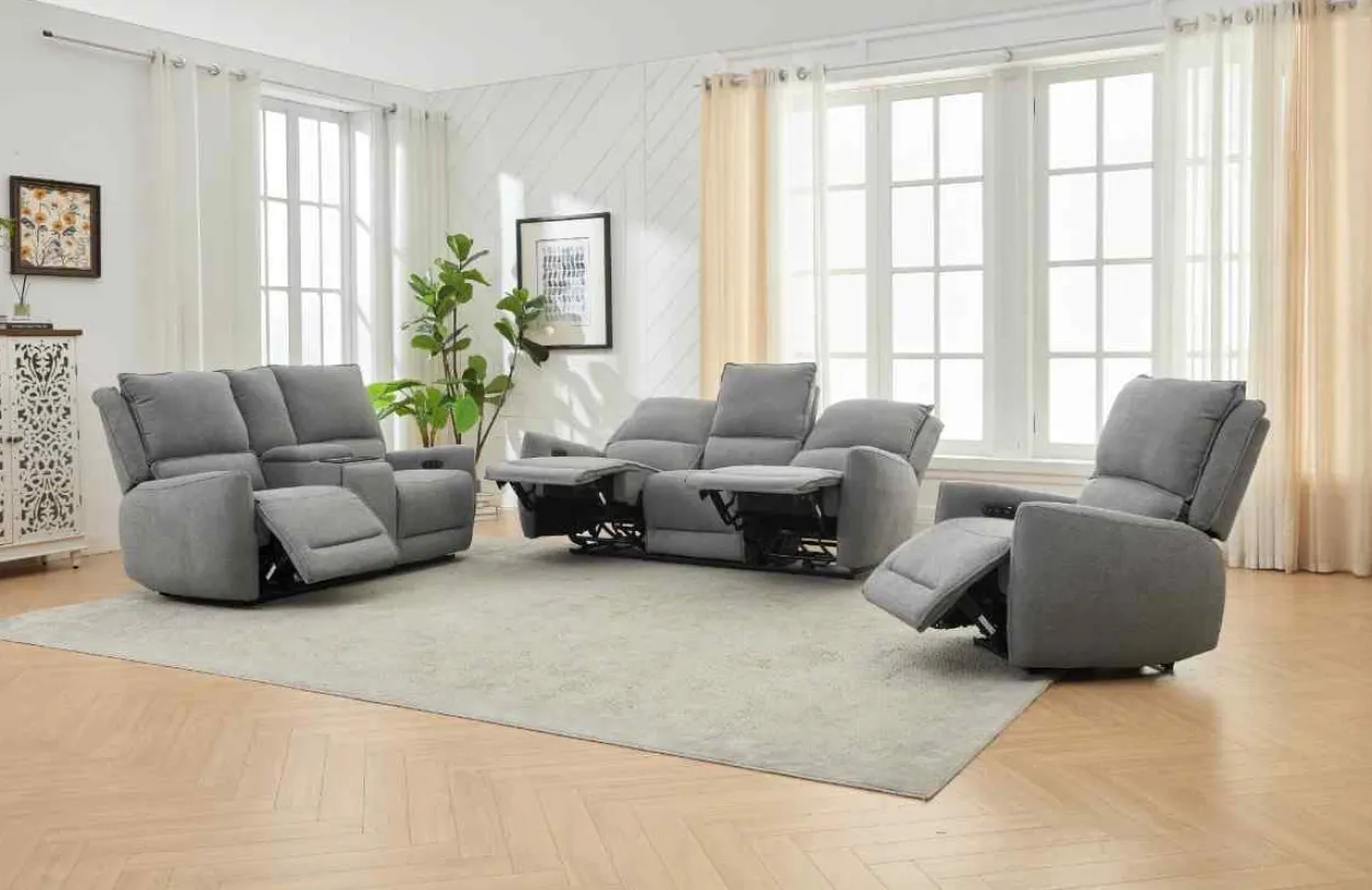 3tlg. Relaxsofa-Set - Grau
