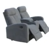 3tlg. Relaxsofa-Set mit 5 Relaxfunktionen - Grau