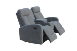 3tlg. Relaxsofa-Set mit 5 Relaxfunktionen - Grau