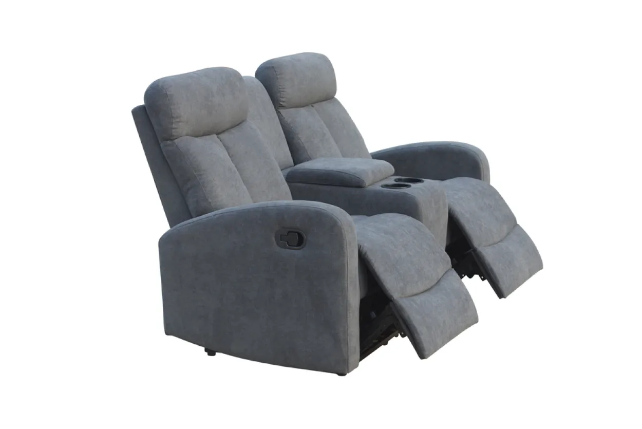 3tlg. Relaxsofa-Set mit 5 Relaxfunktionen - Grau
