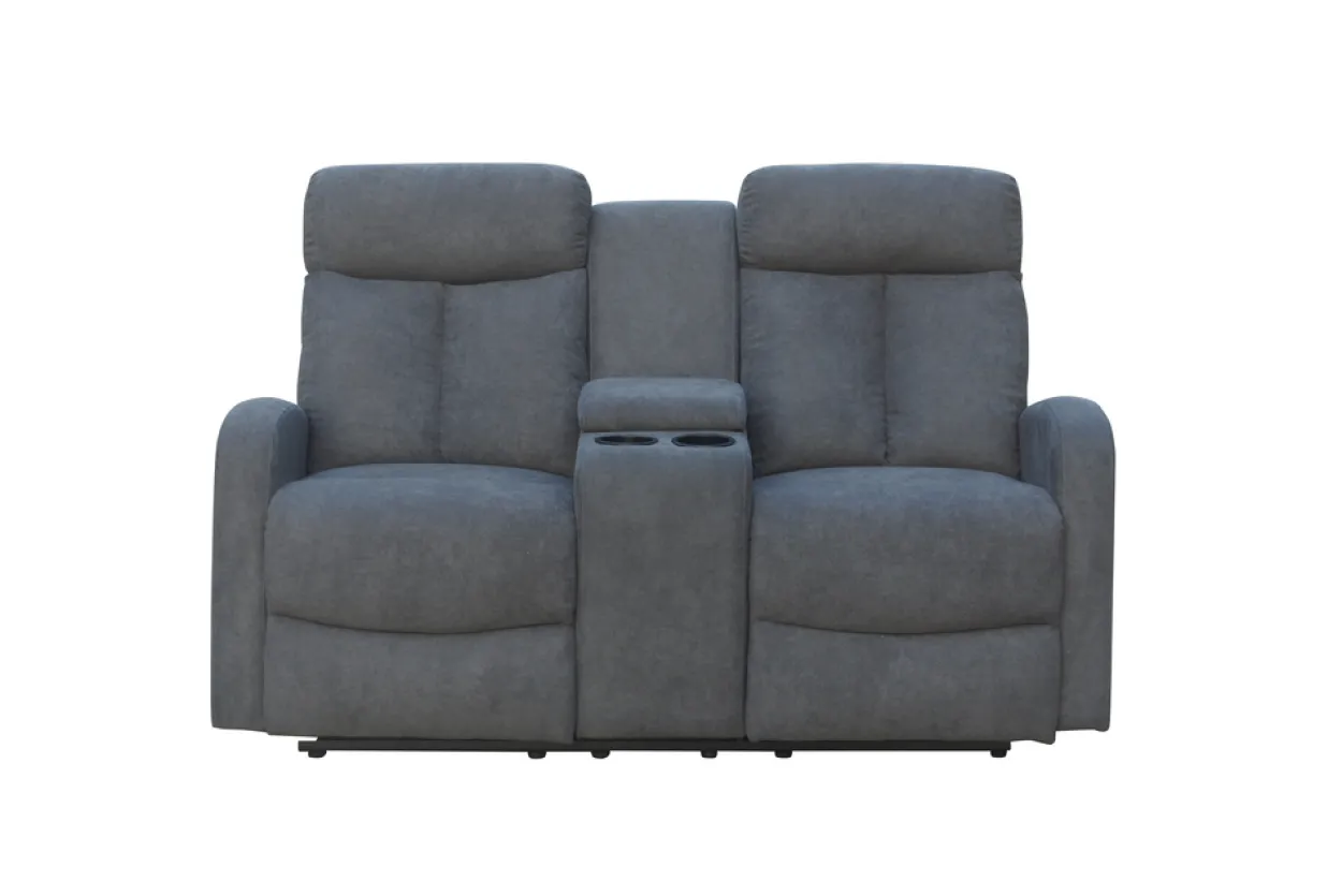 3tlg. Relaxsofa-Set mit 5 Relaxfunktionen - Grau