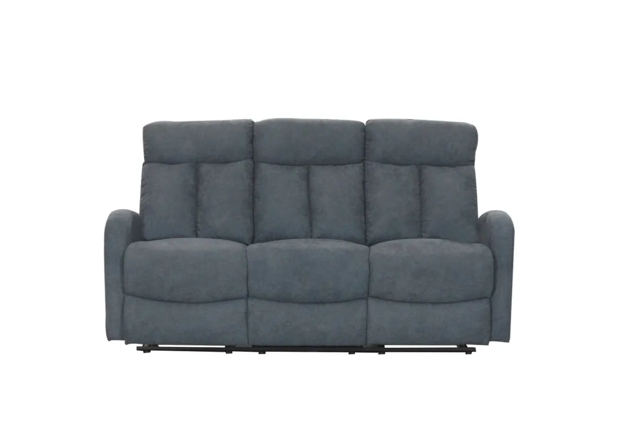 3tlg. Relaxsofa-Set mit 5 Relaxfunktionen - Grau