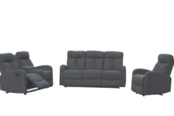 3tlg. Relaxsofa-Set mit 5 Relaxfunktionen - Grau