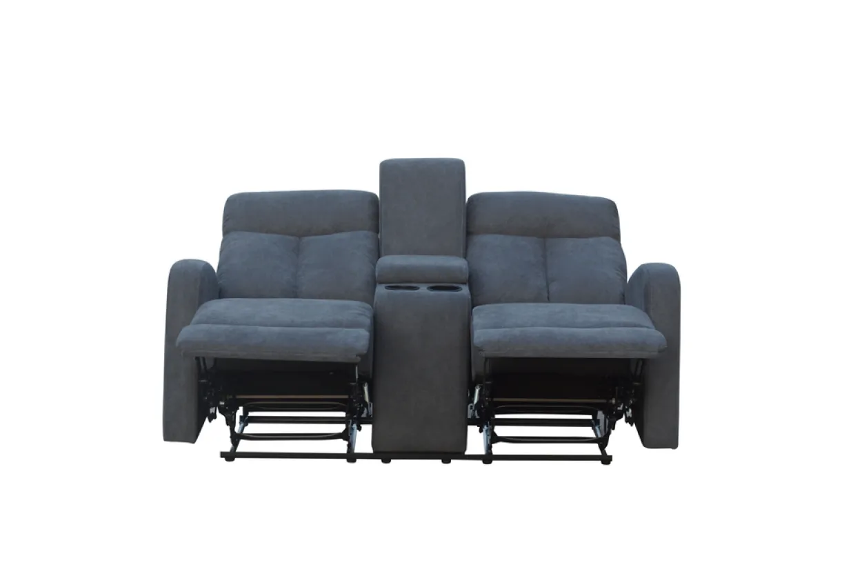 3tlg. Relaxsofa-Set mit 5 Relaxfunktionen - Grau