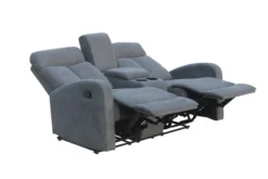 3tlg. Relaxsofa-Set mit 5 Relaxfunktionen - Grau