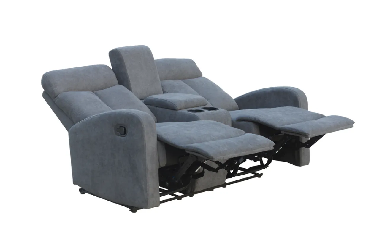 3tlg. Relaxsofa-Set mit 5 Relaxfunktionen - Grau