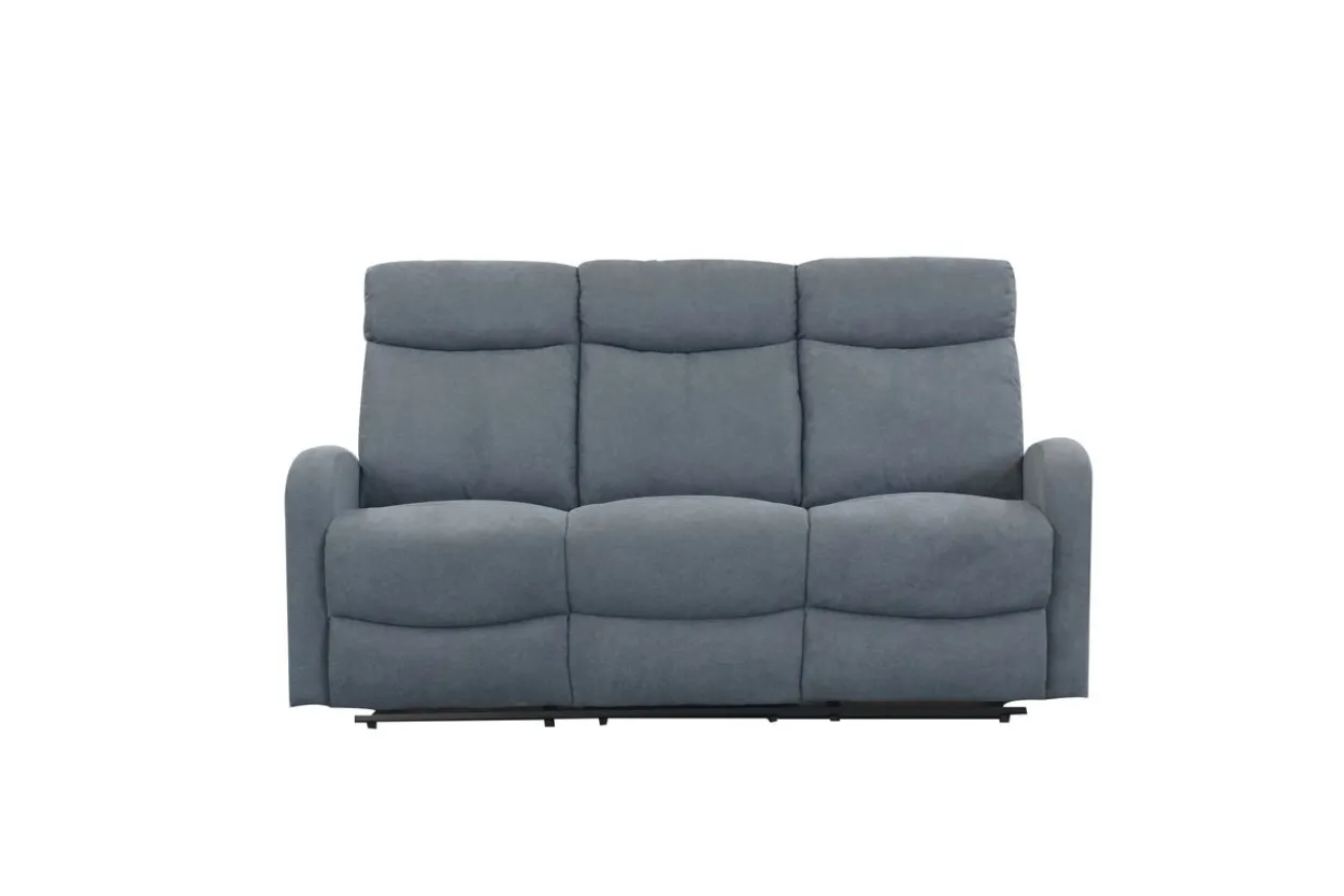 3tlg. Relaxsofa-Set mit 5 Relaxfunktionen - Dunkelgrau