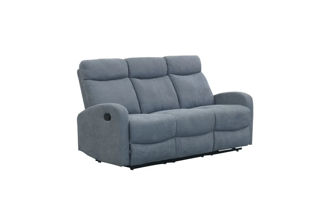 3tlg. Relaxsofa-Set mit 5 Relaxfunktionen - Dunkelgrau