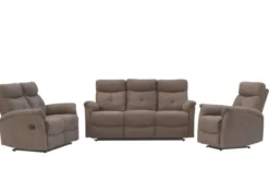 3tlg. Relaxsofa-Set mit 5 Relaxfunktionen - Braun