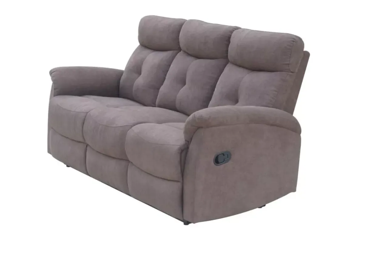 3tlg. Relaxsofa-Set mit 5 Relaxfunktionen - Braun