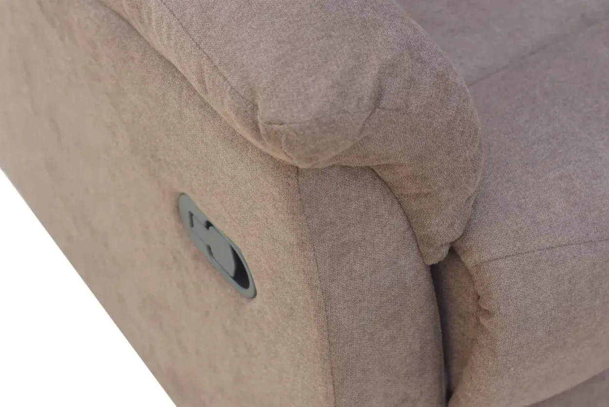 3tlg. Relaxsofa-Set mit 5 Relaxfunktionen - Braun