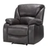 3tlg. Relaxsofa-Set mit Relaxfunktionen in Lederoptik - Grau