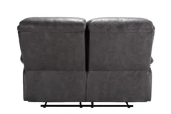3tlg. Relaxsofa-Set mit Relaxfunktionen in Lederoptik - Grau