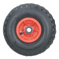 2-tlg. Sackkarrenrad mit Diamant-Gummireifen, Bohrung ca. 20 mm - Rot/Schwarz