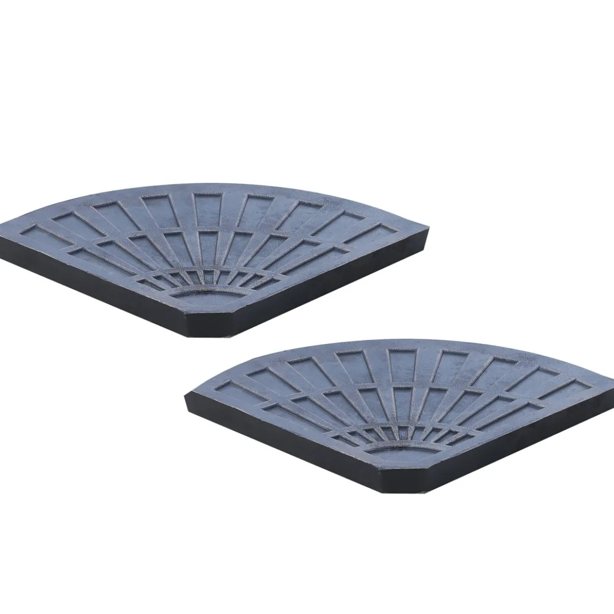 2-tlg. Set Gewichte für Sonnenschirmständer Platten Kunstharz + Metall Bronze 66 x 47 x 4,2 cm 30kg