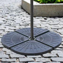 2-tlg. Set Gewichte für Sonnenschirmständer Platten Kunstharz + Metall Bronze 66 x 47 x 4,2 cm 30kg