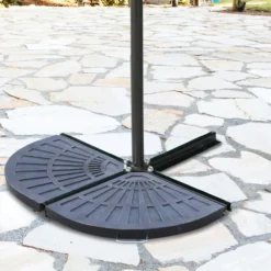 2-tlg. Set Gewichte für Sonnenschirmständer Platten Kunstharz + Metall Bronze 66 x 47 x 4,2 cm 30kg