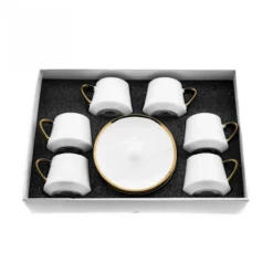 12 Tlg. Set Mokkatassen mit Untertassen aus Porzellan Mokkaservice 100 ml
