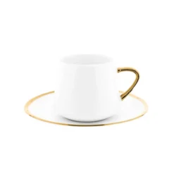 12 Tlg. Set Mokkatassen mit Untertassen aus Porzellan Mokkaservice 100 ml