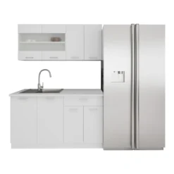 4-tlg Singleküche Einbauküche Küchenzeile Küchenblock Komplettküche 140 cm Esilo