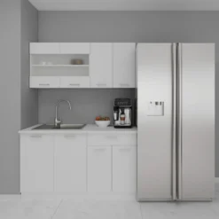 4-tlg Singleküche Einbauküche Küchenzeile Küchenblock Komplettküche 140 cm Esilo