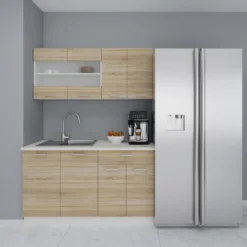 4-tlg Singleküche Einbauküche Küchenzeile Küchenblock Komplettküche 140 cm Esilo