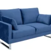 2tlg. Sofa-Set in Lederoptik - Royalblau