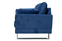 2tlg. Sofa-Set in Lederoptik - Royalblau