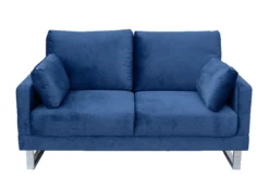 2tlg. Sofa-Set in Lederoptik - Royalblau