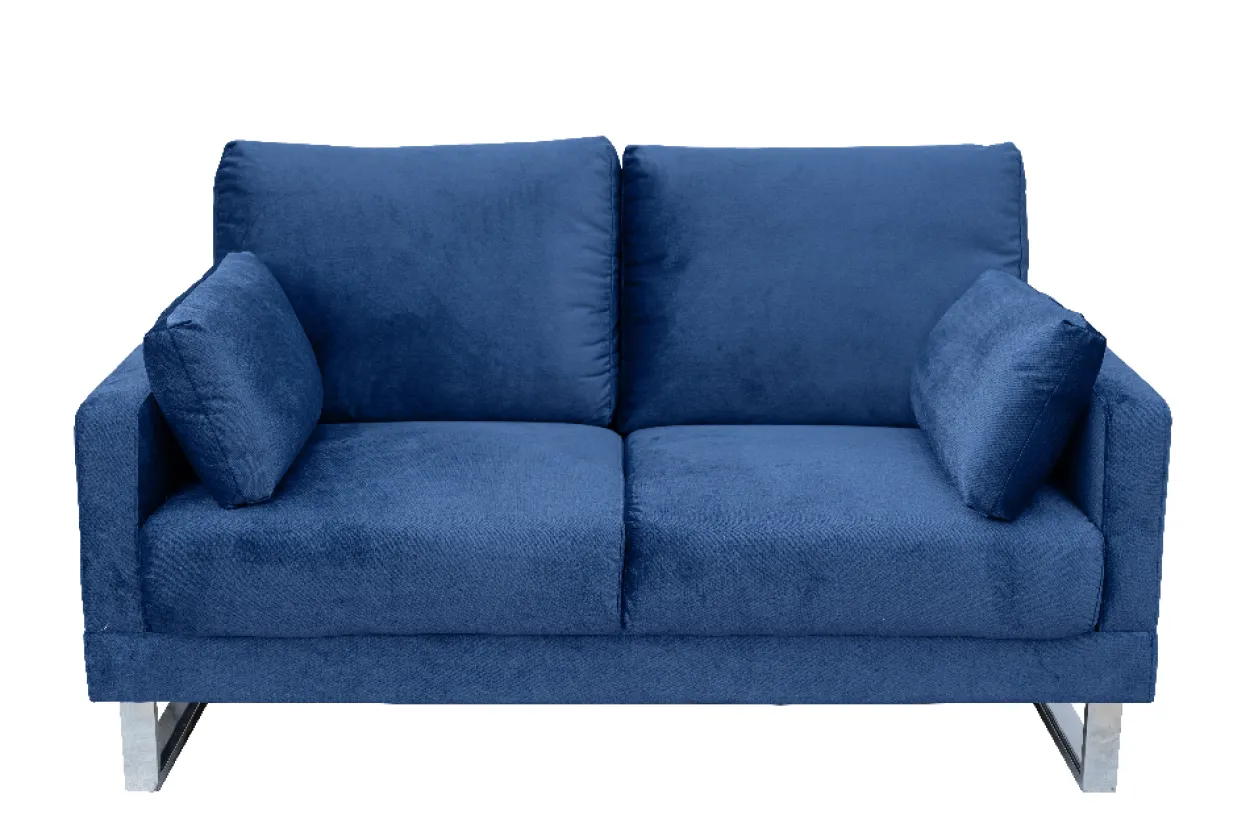 2tlg. Sofa-Set in Lederoptik - Royalblau