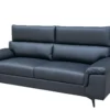 2tlg. Sofa-Set - Lederoptik in Schwarz