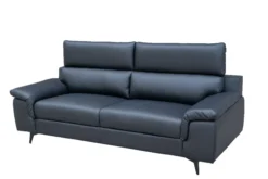 2tlg. Sofa-Set - Lederoptik in Schwarz